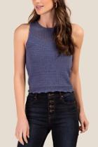 Francesca's Callie Tie Back Sweater Tank Top - Indigo