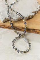 Francesca's Luxe Collection Glass Bead Strand - Gray