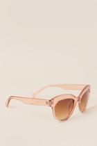 Francesca's Kassidy Rounded Cat Eye Sunglasses - Brown