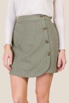 Francesca's Casey Rounded Hem Mini Skirt - Deep Moss