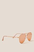 Francesca's Numero Uno Aviator Sunglasses - Rose/gold
