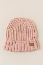 Francesca's Bianca Cable Knit Beanie - Pink