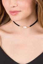 Francesca Inchess Genna Suede Choker - Black