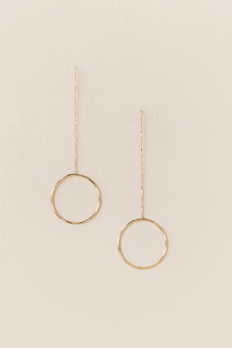 Francesca's Lena Chain Circle Drop Earring - Gold
