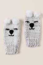 Francesca's Tadita Polar Bear Fingerless Gloves - Ivory