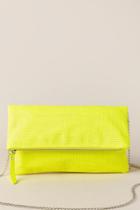Francesca's Kacey Perforated Clutch - Yellow