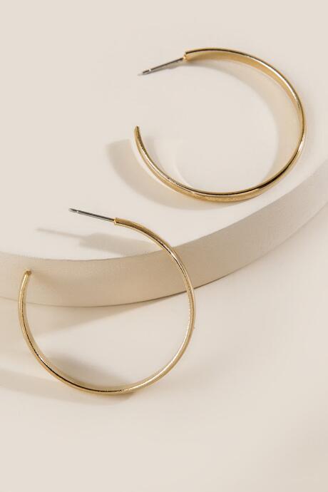 Francesca's Wendy Gold Hoop Earrings - Gold