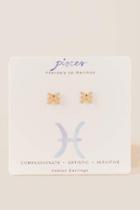 Francesca's Pisces Zodiac Stud Earrings - Gold