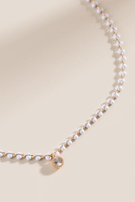 Francesca Inchess Mariah Beaded Choker Necklace - White
