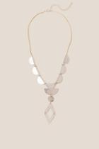 Francesca's Melody Silver Metal Shapes Necklace - Silver