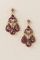 Francesca's Luvena Glass Chandelier Earring - Purple