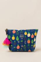 Francesca's Pineapple Life Cosmetic Pouch - Navy