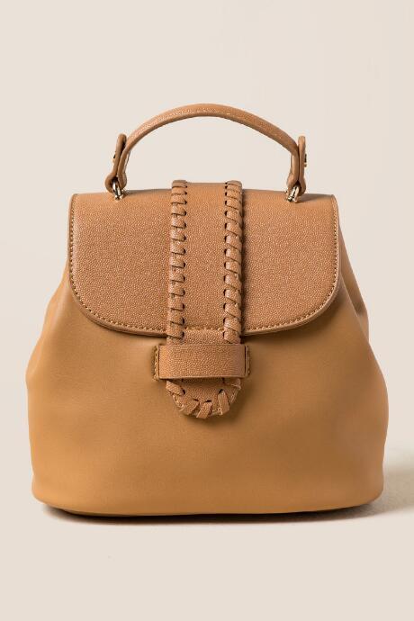 Francesca's Adley Whipstitch Mini Backpack - Camel