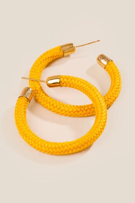 Francesca's Maurice Fabric Hoop Earrings - Marigold