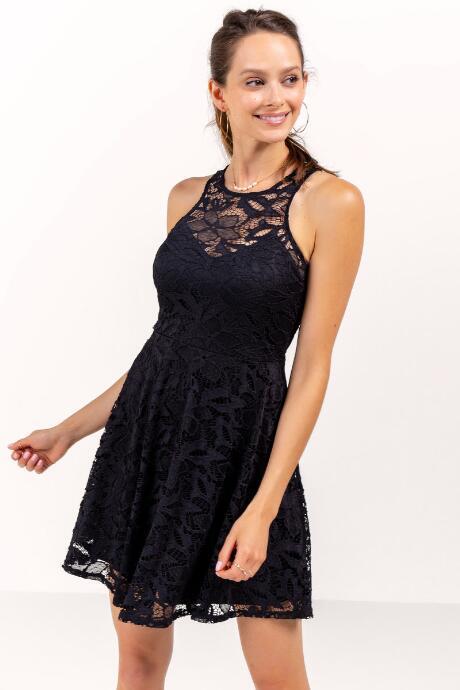 Fire Div Of Topson Downs Of Ca, Inc Alex Lace Skater Dress - Black