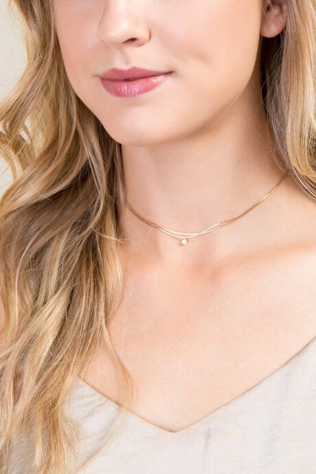 Francesca's Lorelei Cubic Zirconia Choker - Gold