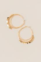 Francesca's Valencia Coin Hoop Earring - Gold