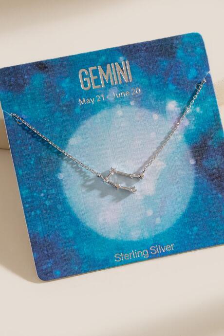 Francesca's Gemini Sterling Silver Constellation Necklace - Silver