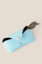 Francesca's Nami Chevron Print Sunglasses Case - Turquoise