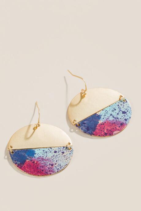 Francesca's Isabella Geo Painted Earrings - Multi