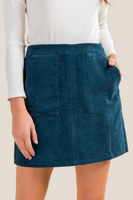 Francesca's Nichelle Corduroy Mini Skirt - Pine