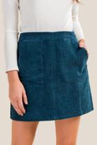 Francesca's Nichelle Corduroy Mini Skirt - Pine