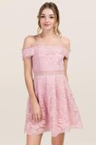 Francesca's Addie Crochet Lace A-line Dress - Pink
