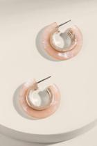 Francesca's Evalyne Small Marbled Resin Hoops - Taupe
