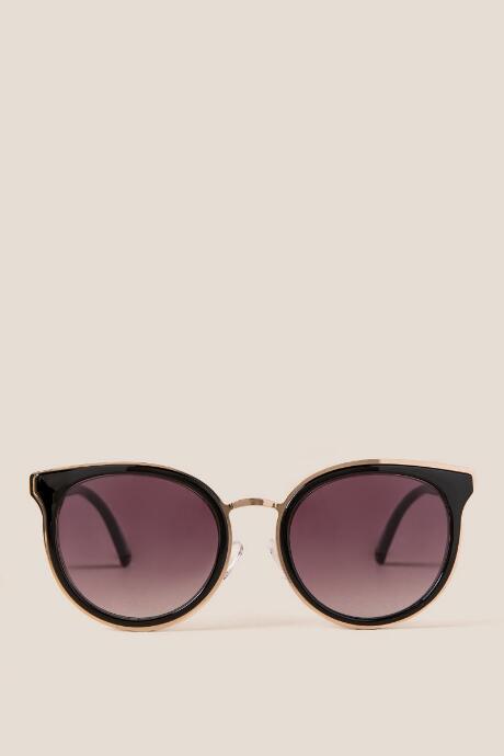 Francescas Mina Gold Rimmed Sunglasses - Black