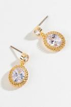 Francesca's Kayla Cz Oval Drop Earrings - Crystal