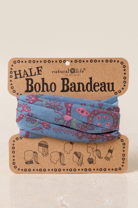 Francesca's Boho Bandeau In Teal Mandala - Wine