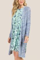 Francesca Inchess Nina Braided Back Split Hem Cardigan - Navy
