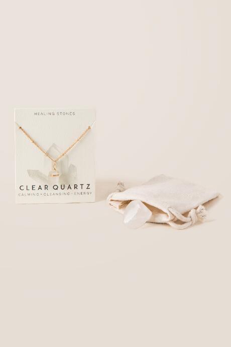Francesca Inchess Clear Quartz Pendant And Stone Set - Clear