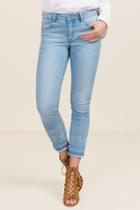 Harper Release Embroidered Hem Jeans - Medium Wash