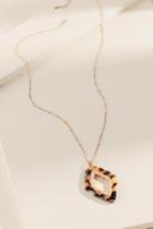 Francesca's Leah Tortoise Pendant Necklace - Amber