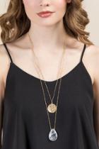 Francesca's Tami Double Layer Necklace - Clear