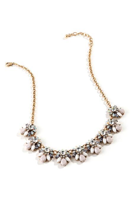 Francesca's Flora Facet Statement Necklace - Ivory