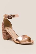 Cl By Laundry Jodie Glitter Block Heel - Rose/gold