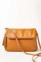 Francesca Inchess Woven Flap Over Tote - Tan