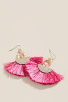 Francesca's Liza Fuchsia Tassel Earrings - Pink