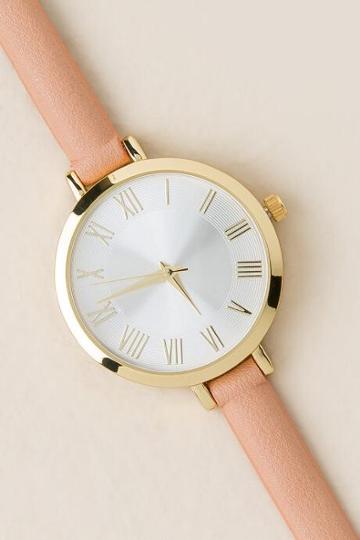 Francesca's Camela Skinny Watch - Tan