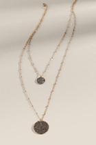 Francesca's Denise Pave Layered Necklace - Hematite