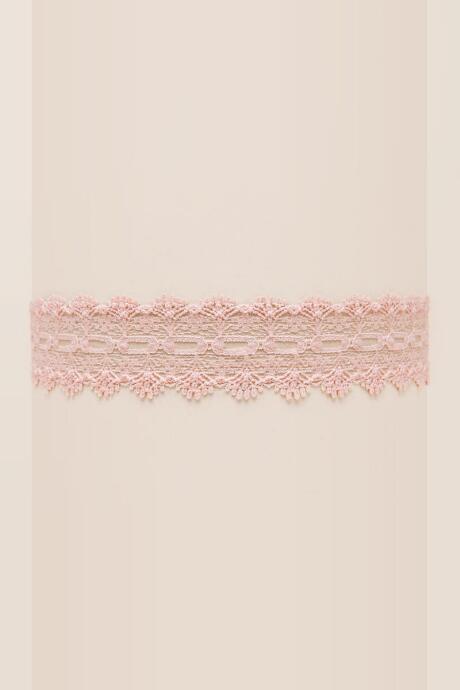 Francesca's Eloise Lace Choker - Pale Pink