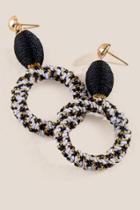 Francesca's Margaret Woven Circle Drop Earrings - Black