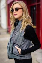 Blue Rain Lexington Quilted Herringbone Vest - Black/white