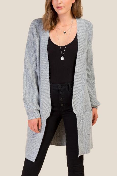 Francesca Inchess Noa Ribbed Pocket Sweater Wrap - Gray