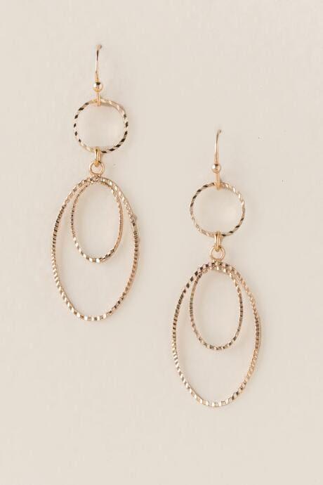 Francesca's Haren Oval Drop Earring - Gold