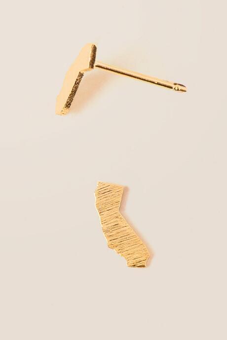 Francesca's California Brass Stud Earring - Gold