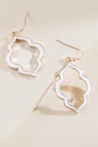 Francesca's Karen Open Drop Statement Earrings - White