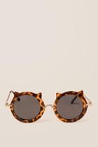 Francesca's Kitty Round Sunglasses - Tortoise